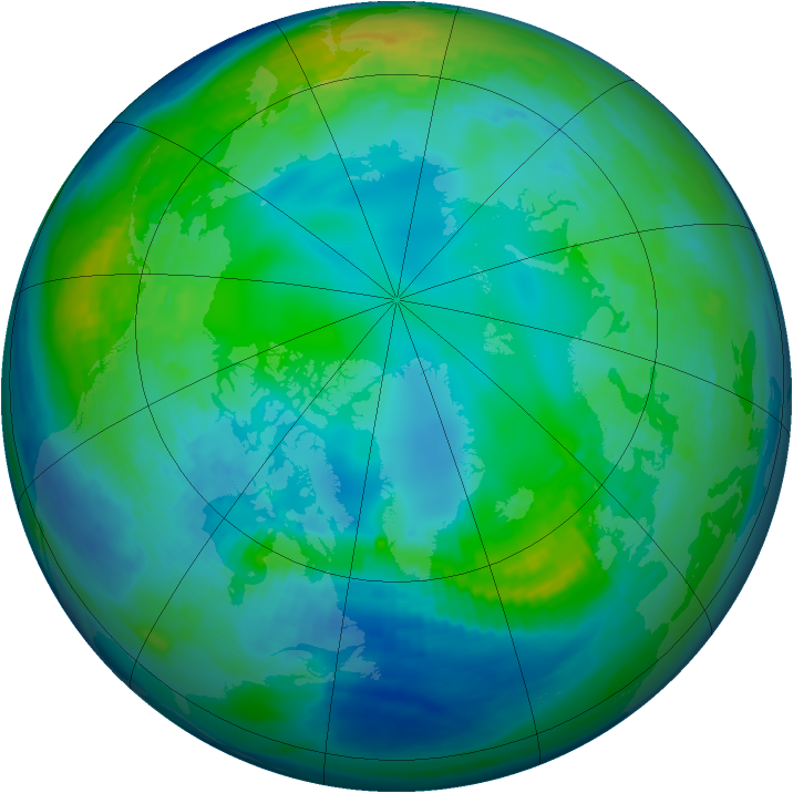 Arctic ozone map for 12 November 1991